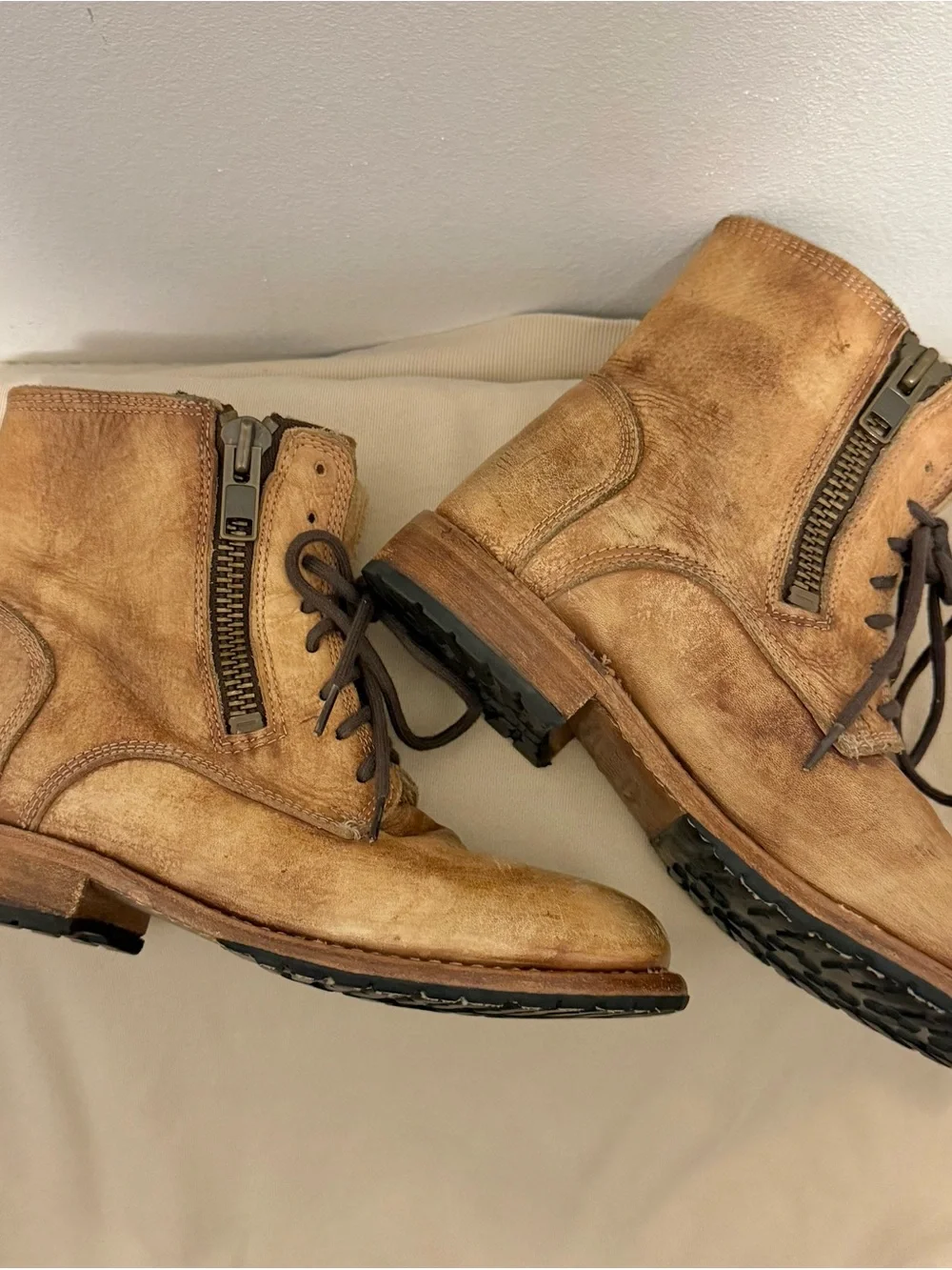 Bed Stu Leather Tactic Trek Tan Rustic Moto Combat Boots Festival Size 8.5 - Picture 4 of 7